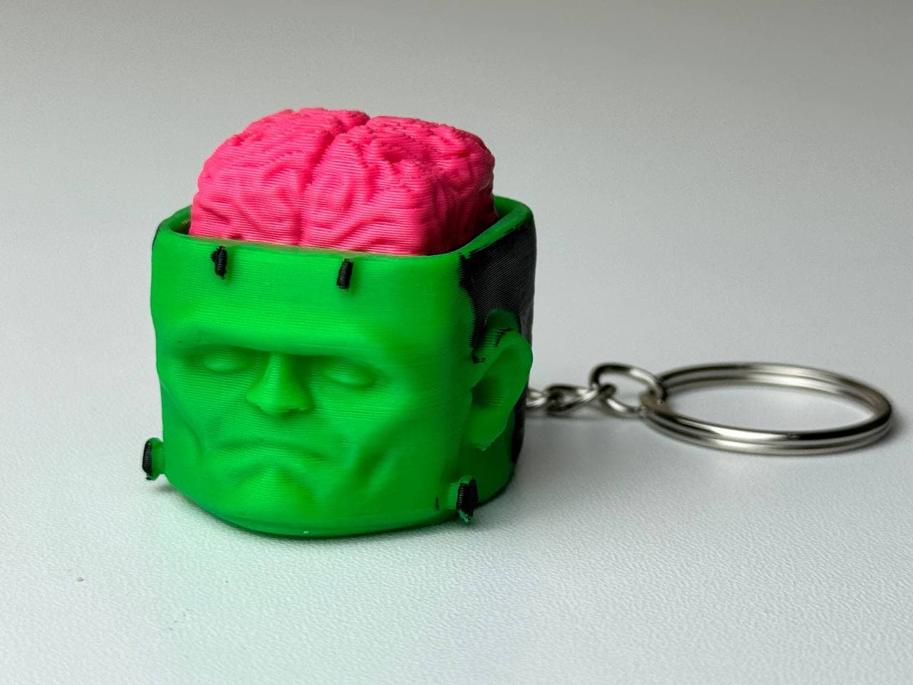 Franken Brain Clicker Keychain 3D printable model