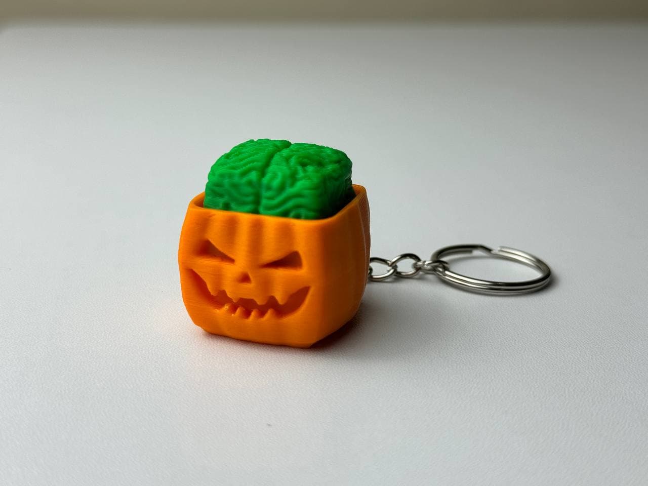 Pumpkin Brain Clicker Keychain 3D printable model
